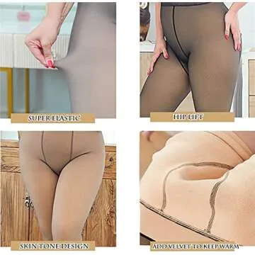 WOSHUAI Fleece Lined Plus Size Leggings for Women