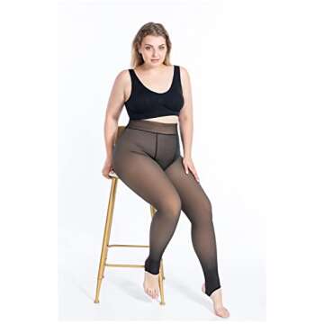 WOSHUAI Fleece Lined Plus Size Leggings for Women