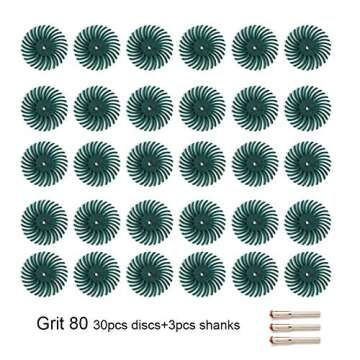 FPPO 30pcs 1 Inch Radial Bristle Disc Kit for Rotary Tools