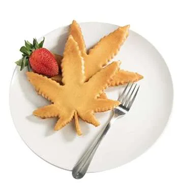 Marijuana Pot Leaf Waffle Maker- Make Your Own DIY Giant Weed Shaped Pancakes or 420 Edibles- Electric Non Stick Waffler Iron, Pan Cake Baker- Funny Novelty Gift or Dessert Treat for Cannabis Lovers