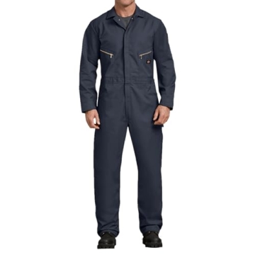 Dickies Men's 7 1/2 Ounce Twill Deluxe Long Sleeve Coverall, Dark Navy, Medium Regular