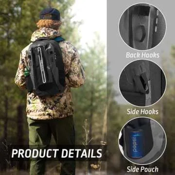 Trudave Waterproof Backpack, Waterproof Submersible Backpack, Floating TPU Coated Dry Bag with Airtight Zipper for Kayak, Fishing, Boating, Hiking (30L)