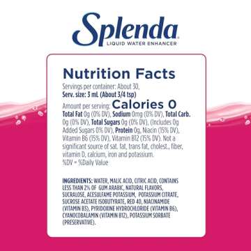 SPLENDA Liquid Water Enhancer, Sugar Free Drops, 2 Pack
