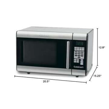 Cuisinart CMW-100 1-Cubic-Foot Stainless Steel Microwave Oven, Brushed Chrome