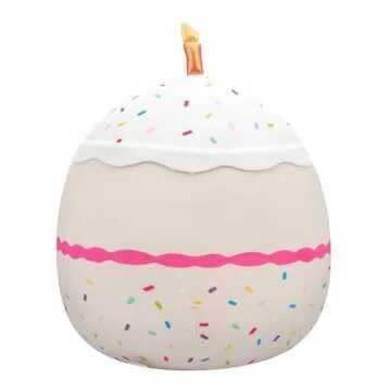 Squishmallows Original 14-Inch Lyla Vanilla Birthday Cake with Rainbow Sprinkles Embroidery - Official Jazwares Large Plush