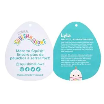 Squishmallows Original 14-Inch Lyla Vanilla Birthday Cake with Rainbow Sprinkles Embroidery - Official Jazwares Large Plush