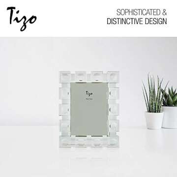 TIZO Design 5x7 Crystal Glass Picture Frame – Elegant, Sturdy, Boutique Quality