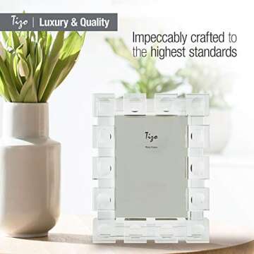 TIZO 5x7 Crystal Glass Picture Frame - Elegant Design