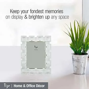 TIZO 5x7 Crystal Glass Picture Frame - Elegant Design