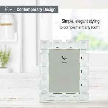 TIZO 5x7 Crystal Glass Picture Frame - Elegant Design
