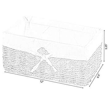 Vintiquewise Seagrass Shelf Basket for Stylish Storage Solutions