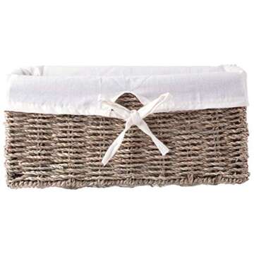 Vintiquewise Seagrass Shelf Basket for Stylish Storage Solutions