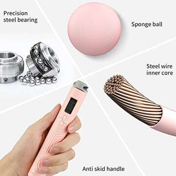 ESNESEMOH Skipping Rope,Ropeless Jumping Rope with Weight Ball,Adjustable Rope Length Jump Rope Counter for Workout Home Fitness ,Weight Loss Equipment for Women,Men, Kids.(2 Jump Ropes,Pink)
