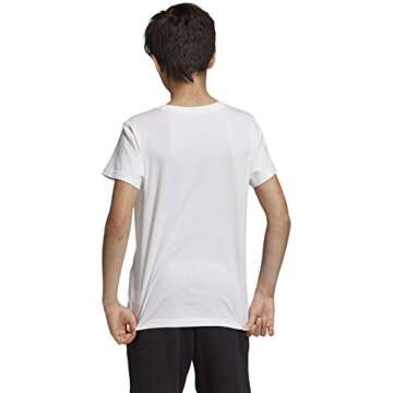 adidas Originals unisex child Trefoil Tee Shirt, White/Black, Medium US
