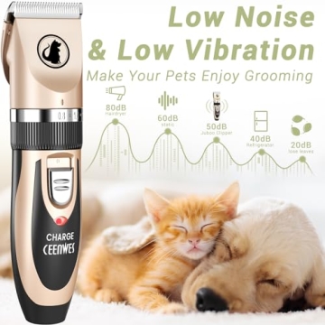Ceenwes Low Noise Pet Grooming Clippers for Dogs & Cats