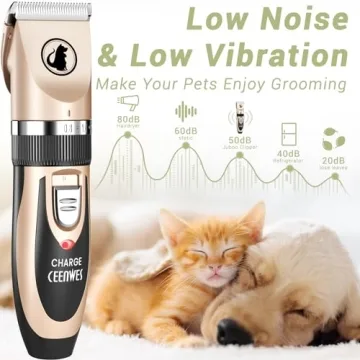 Ceenwes Low Noise Pet Grooming Clippers for Dogs & Cats