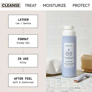 Naturium The Soother Sensitive Skin Body Wash, Gentle Skin-Soothing Formula, 16.9 oz