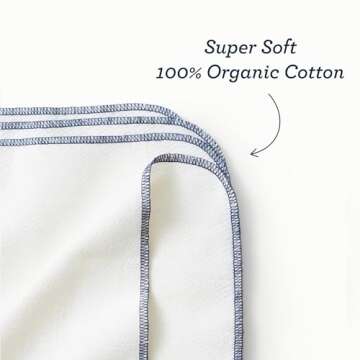 Esembly Wipe Ups, Organic Cotton Reusable Baby Wipes, Soft and Sturdy Washable Cloth Diaper Wipe, One Size, 2 x 12-pk (24 wipes)