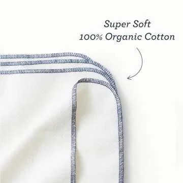 Esembly Wipe Ups, Organic Cotton Reusable Baby Wipes, Soft and Sturdy Washable Cloth Diaper Wipe, One Size, 2 x 12-pk (24 wipes)