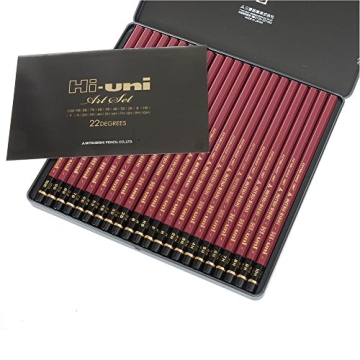 Uni Hi Wooden Pencil Art Set with 22 Grades Available