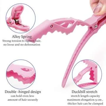 Durable GLAMFIELDS 12 pcs Alligator Hair Clips for Styling