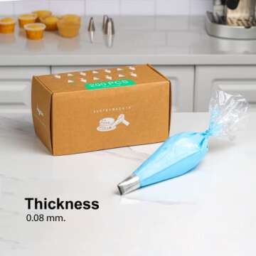 Kayaso Disposable Piping Bags, Cake Decorating Bags, Pack of 200 Pieces (16-Inch)