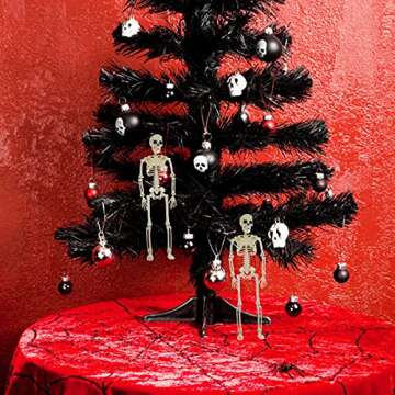 Anditoy 2 Pack 15" Full Body Halloween Skeletons Movable Joints Skeleton Toys for Indoor Outdoor Halloween Decorations Party Supplies Decor