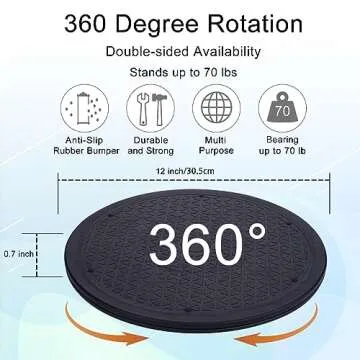 12 Inch Lazy Susan Turntable Organizer, Eichzer Premium Heavy Duty Rotating Swivel Stand with Steel Ball Bearings for Model/Rotating Plants/Crafts Stand/TV/Monitor/Laptop (360˚ Rotation)