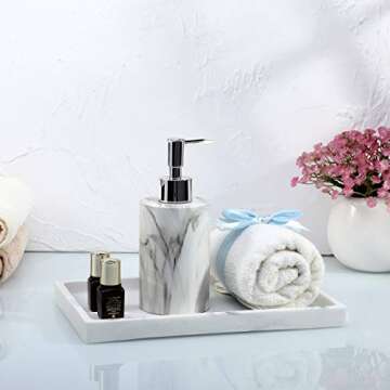 Emibele Elegant Bathroom Tray - Premium Resin Organizer for Home Decor