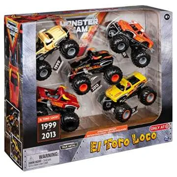 Monster Jam, Evolution Edition El Toro Loco, 5 Exclusive Die-cast Monster Trucks for Kids Ages 3 and Up