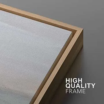 MUDECOR Framed Canvas Print Wall Art Blue Misty Watercolor Pastel Landscape Abstract Shapes Illustrations Minimalism Decorative Bohemian Nordic for Living Room, Bedroom, Office - 24"x36" Natural