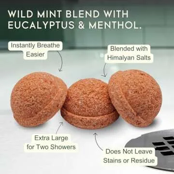 Kalpa Eucalyptus Shower Steamers Aromatherapy Essential Oil Blend for Clarity, Energy & Focus | Added Menthol for Sinus Clearing | Natural, Strong & Long Lasting | 7 Steamers