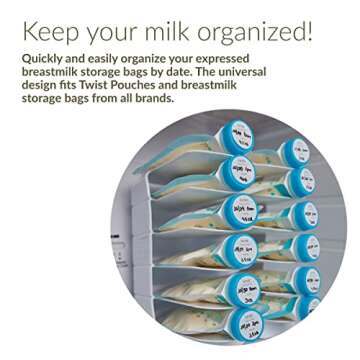 Kiinde Keeper Breast Milk Bags and Baby Food Pouches Organizer, Freezer Storage
