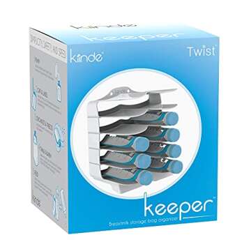 Kiinde Keeper Breast Milk Bags and Baby Food Pouches Organizer, Freezer Storage