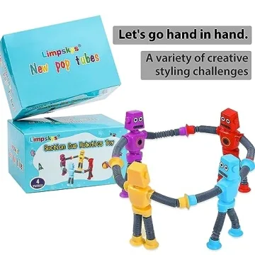 Suction Cup Robot Toy Sensory Fun for Kids Ages 3-10