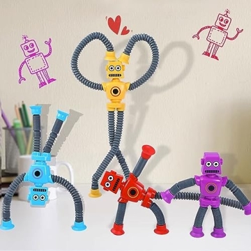Suction Cup Robot Toy Sensory Fun for Kids Ages 3-10