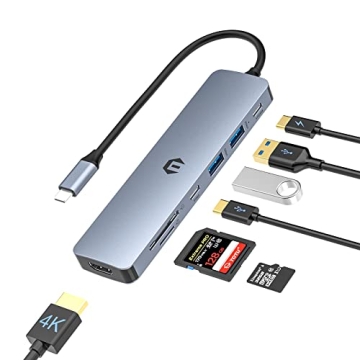 TOTU USB C Hub - 7 in 1 with 4K HDMI & Fast Charging