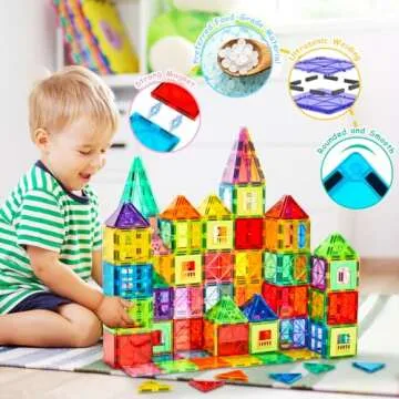 Dopyye Magnetic Building Tiles - Fun STEM Toy for Kids