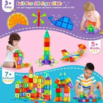Dopyye Magnetic Building Tiles - Fun STEM Toy for Kids
