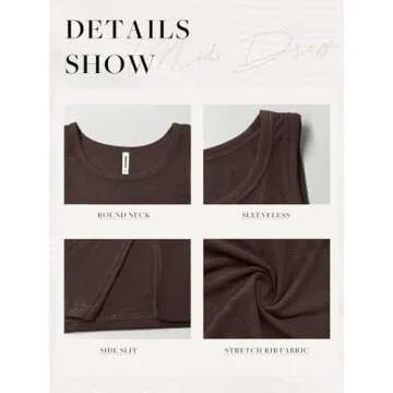HWOKEFEIYU Women's Sleeveless Midi Tank Dress