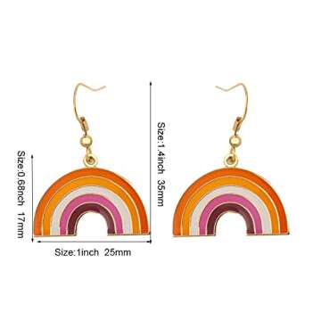 Sun Set Rainbow Shape Dangle Earrings Gay And Lesbian LGBT Pride Gifts Rainbow Jewelry