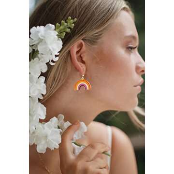 Sun Set Rainbow Shape Dangle Earrings Gay And Lesbian LGBT Pride Gifts Rainbow Jewelry