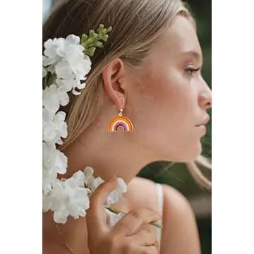 Sun Set Rainbow Shape Dangle Earrings Gay And Lesbian LGBT Pride Gifts Rainbow Jewelry