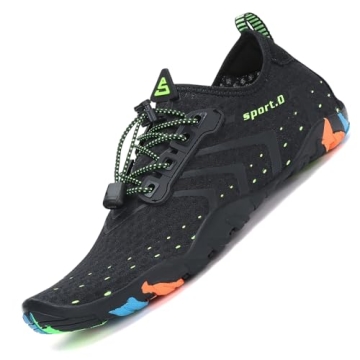 Mishansha Mens Womens Water Shoes Aqua Swim Shoes Beach Quick Dry Barefoot for Diving Surfing Kayaki...