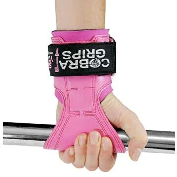 Cobra Grips FIT Weight Lifting Gloves, Heavy Duty Straps, Alternative to Power Lifting Hooks, Power Lifting, For Deadlifts With Built in Adjustable Neoprene Padded Wrist Wrap Support.