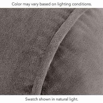 Nate Home by Berkus Decorative Cotton Velvet Bolster Pillow | Soft Luxurious Modern Decor, Cushion for Couch, Chairs, or Bedroom from mDesign - Oblong Size 7' x 20', Charcoal (Dark Gray), (22576MD)