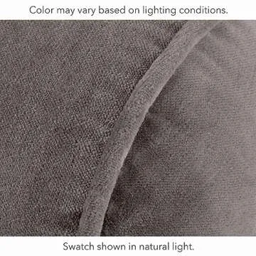 Nate Home by Berkus Decorative Cotton Velvet Bolster Pillow | Soft Luxurious Modern Decor, Cushion for Couch, Chairs, or Bedroom from mDesign - Oblong Size 7' x 20', Charcoal (Dark Gray), (22576MD)