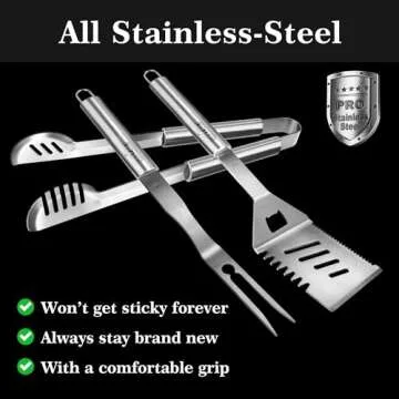 GRILLART Grill Tools Set - 3PCS BBQ Utensils with Insulated Glove, Ideal Gift for Grilling Enthusias...