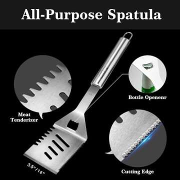 GRILLART Stainless Steel BBQ Grill Tools Set - Ideal Gift