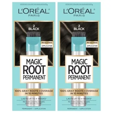 L'Oreal Paris Magic Root Hair Color - 10 Minute Gray Coverage, 2 Black, 2 Pack